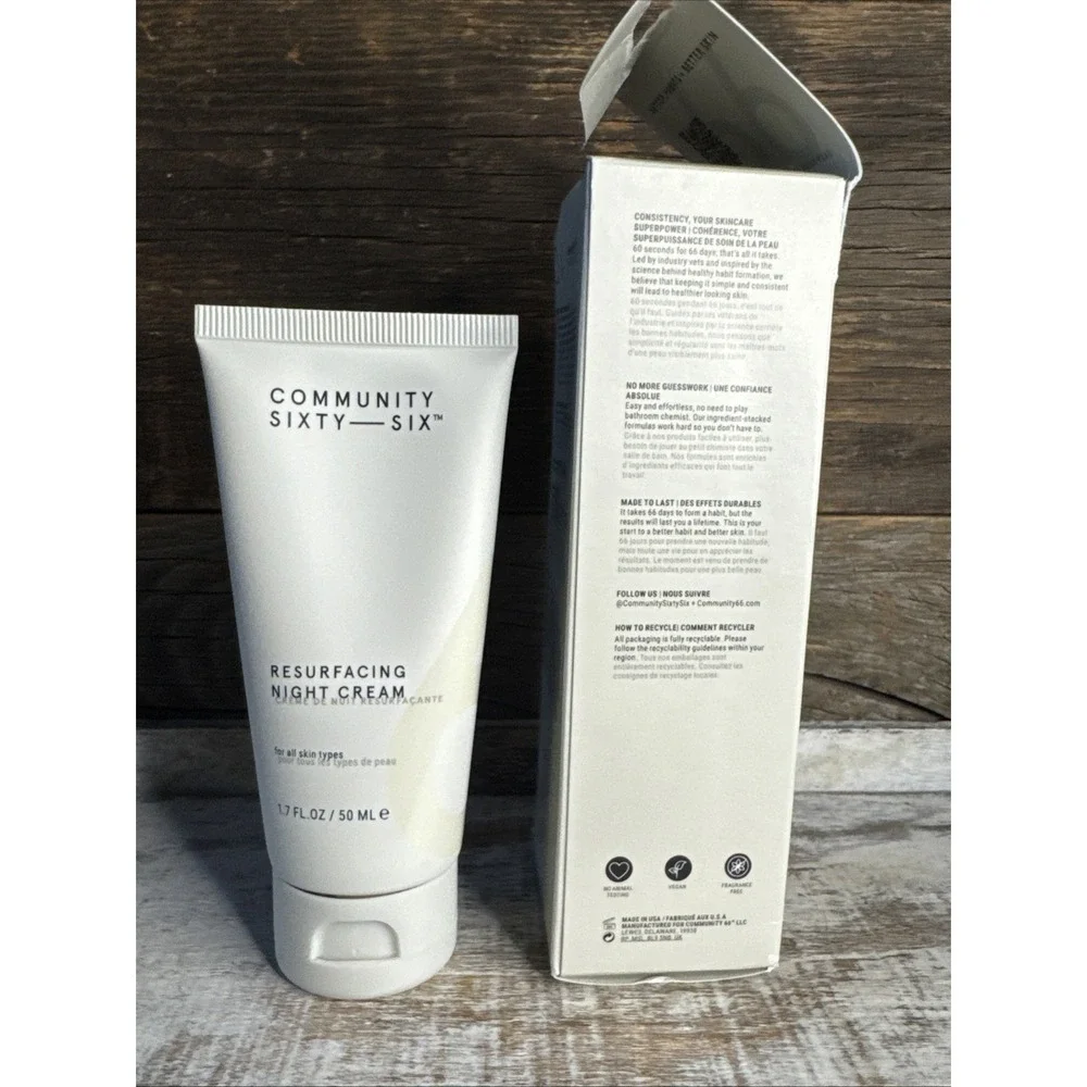 Community Sixty Six Retinol‎ Resurfacing Night Cream 1.7oz Sealed | MSRP = $38